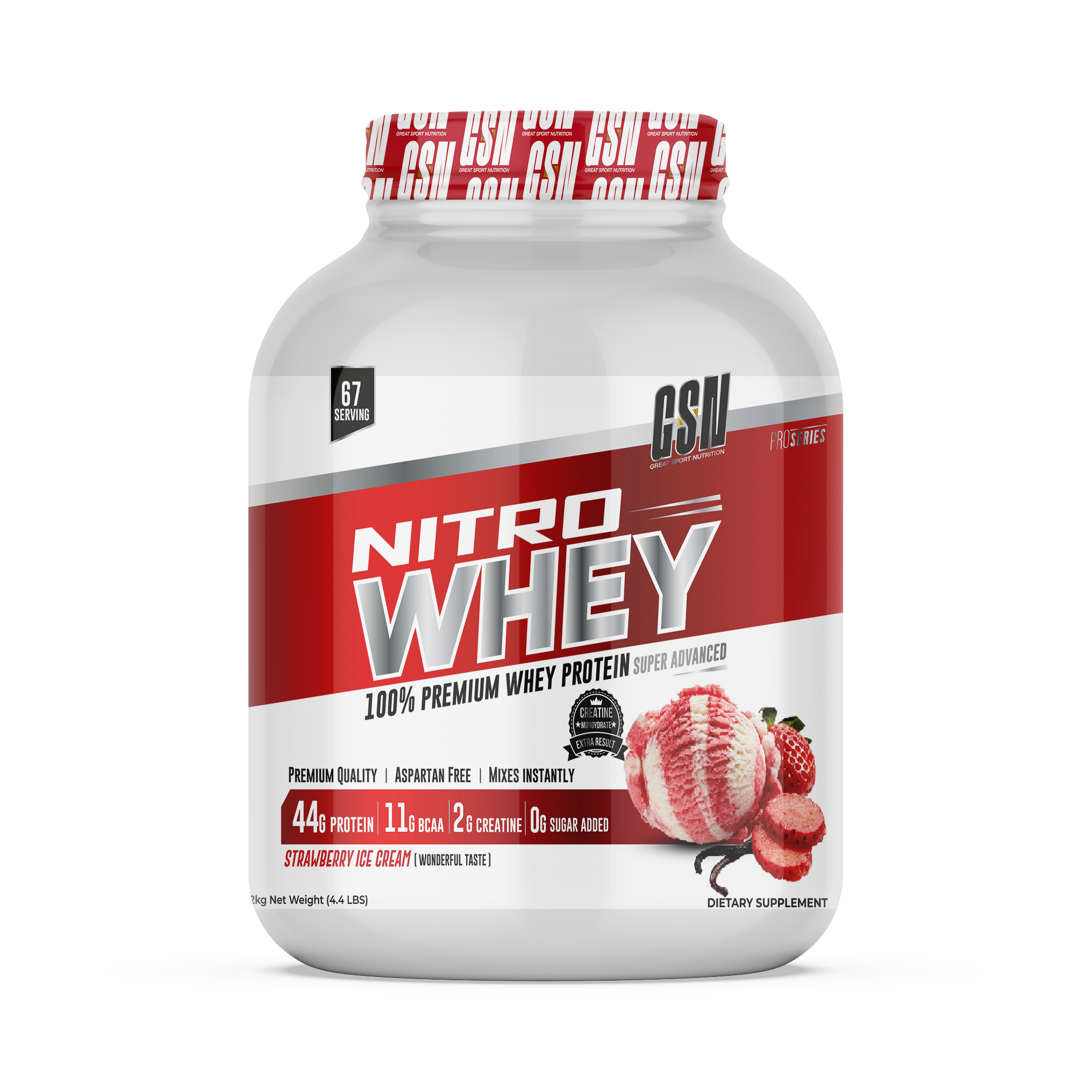 nitro whey strawberry gsn