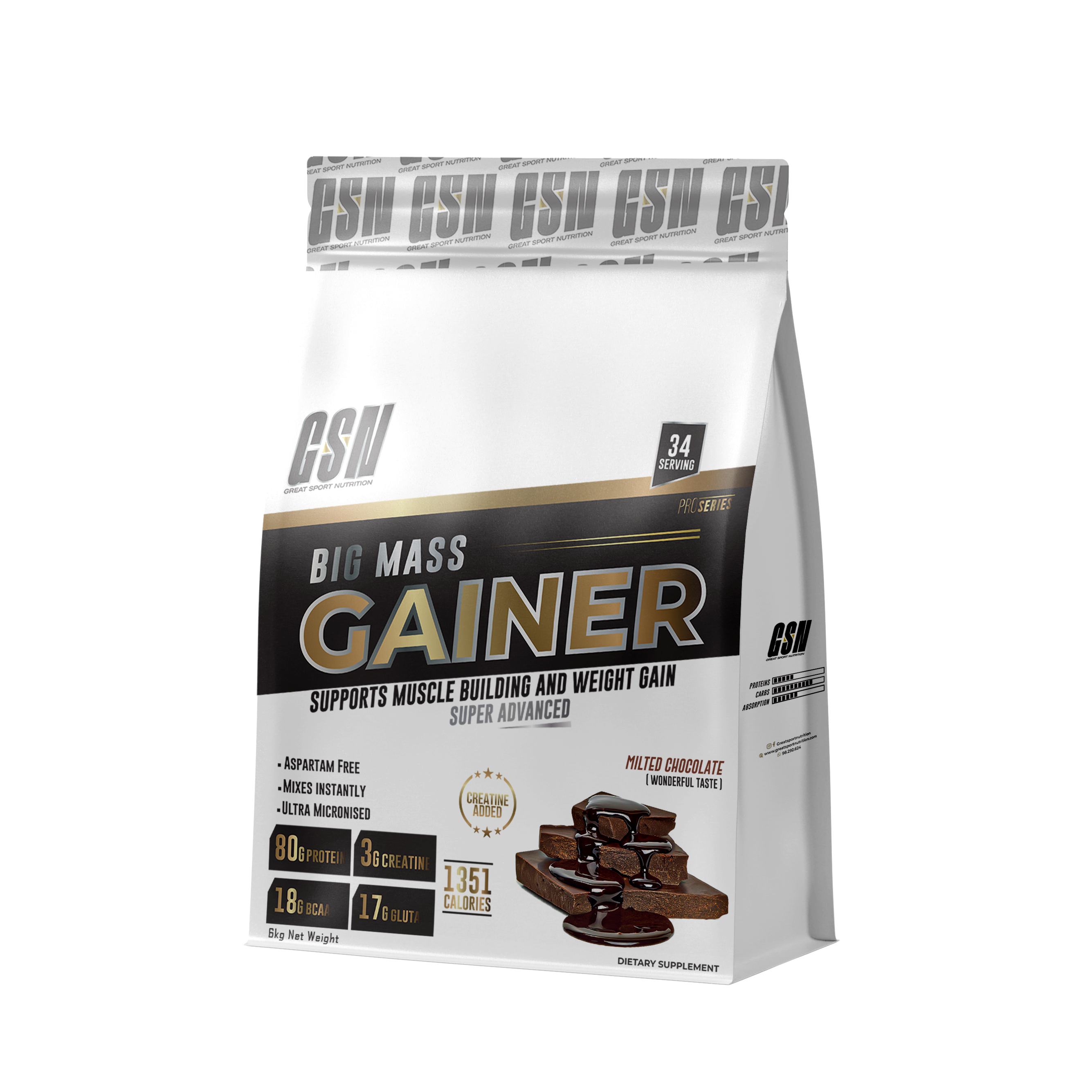 big mass gainer 6kg chocolat gsn